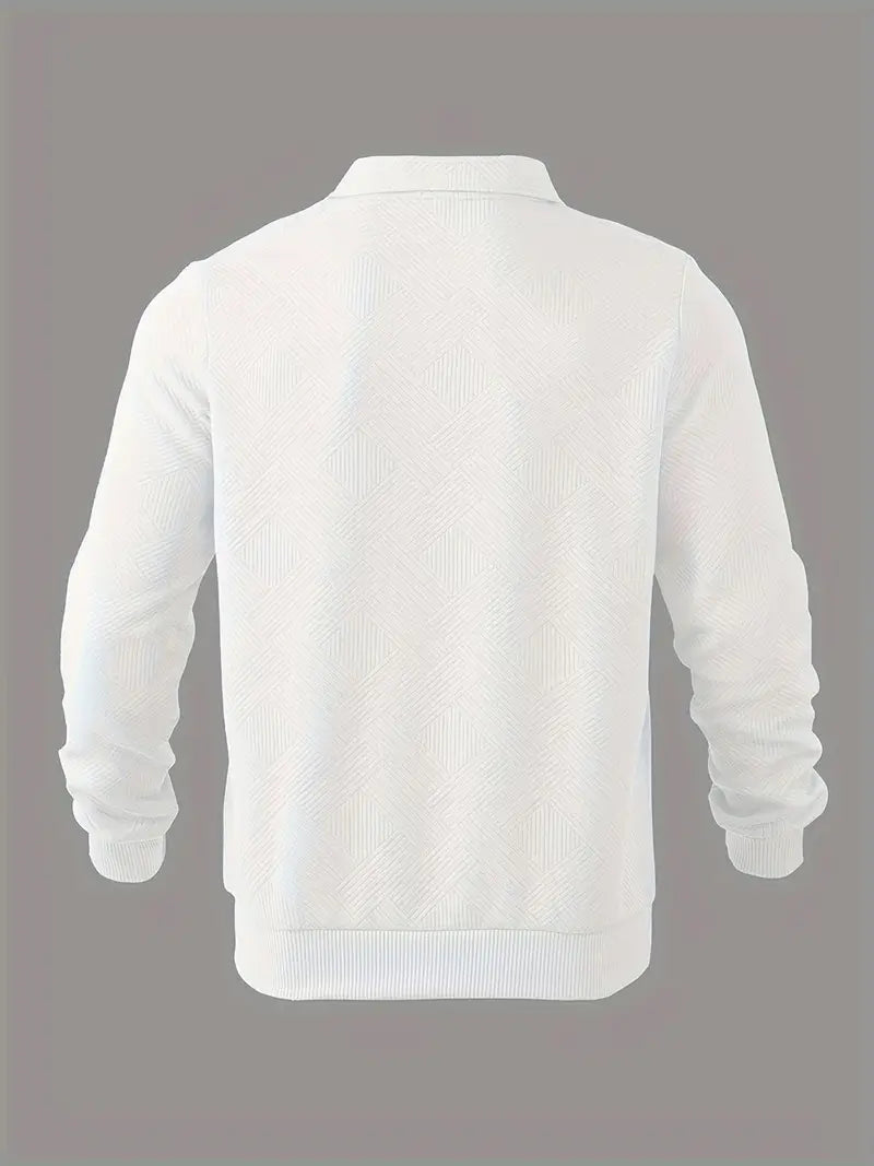 James™ - Vintage Geometrisch Ontwerp Sweater Met Rits