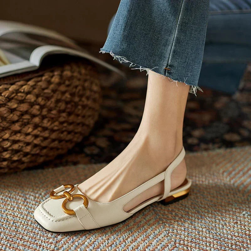 Mocassins Met Achterband en Blokhak Martine