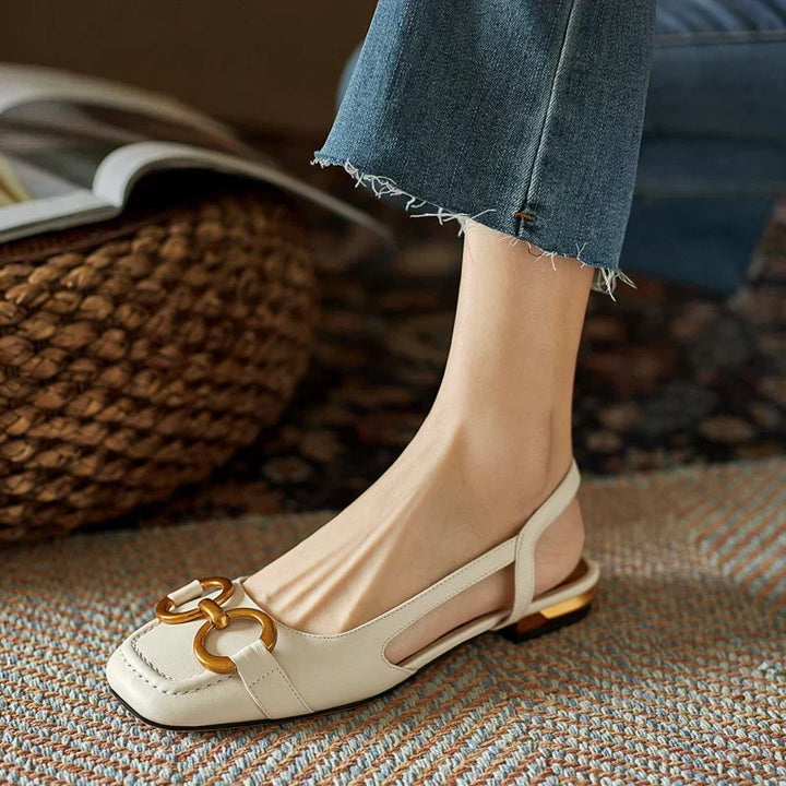 Mocassins Met Achterband en Blokhak Martine