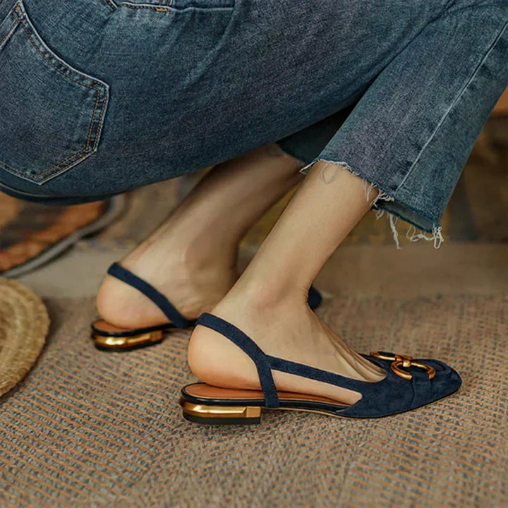 Mocassins Met Achterband en Blokhak Martine